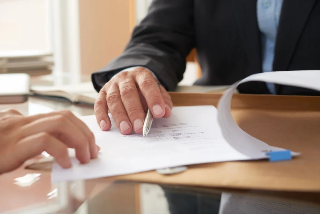 Legal document to be signed up for a client.